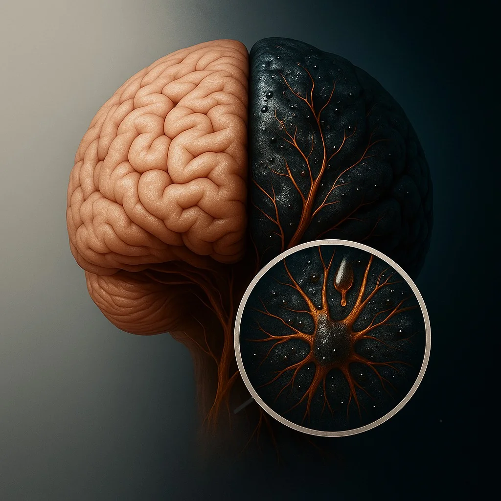 Illustration of a honey-based habit helping flush heavy-metal toxin from the brain
