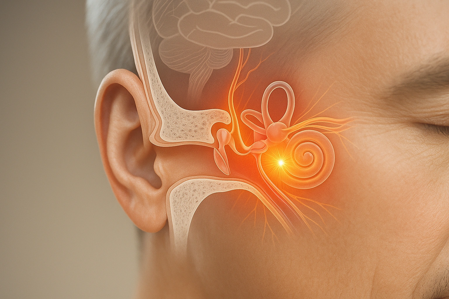 Illustration highlighting ear and head area